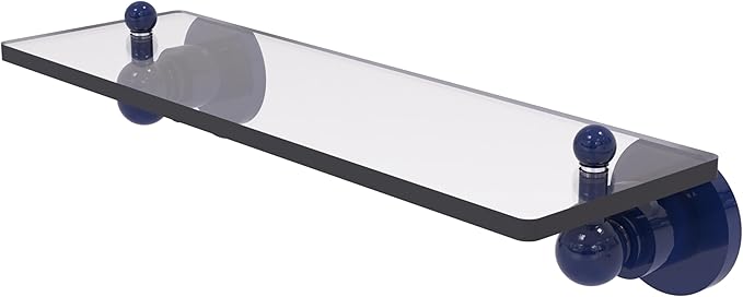 Allied Brass AP-1/16-MBL Astor Place 16 inch Glass Vanity Shelf with Beveled Edges, Mediterranean Blue