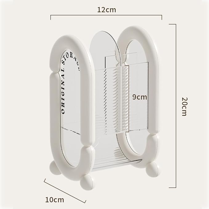 MRPAPA Clear Makeup Brush Holder???Cosmetics Make up Brush Organizer Storage for Vanity???Divided Brush Holder Perfect Bathroom Vanity Storage Solution for Makeup Brushes, Eyebrow Pencils, and More???White