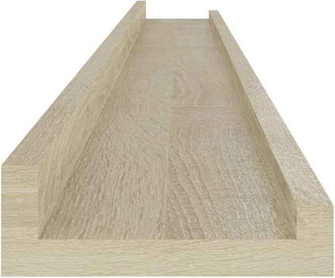 Sonoma Oak Floating Shelves 2 Pack 39.4 Inch Wall Mounted Storage for Living Room Bedroom Kitchen, MDF Decorative Display Shelves with 11lb Capacity