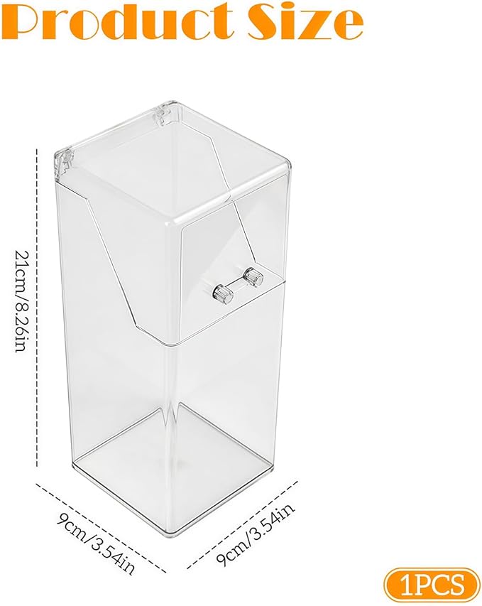 erioctry Clear Acrylic Makeup Brush Organizer with Lid Square Cosmetic Brush Holder Dustproof Jewelry Storage Container