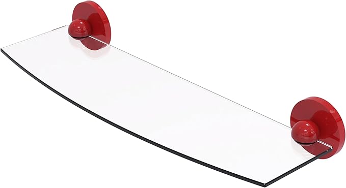 Allied Brass 1033/18-FER Skyline Collection 18 Inch Glass Shelf, Fire Engine Red