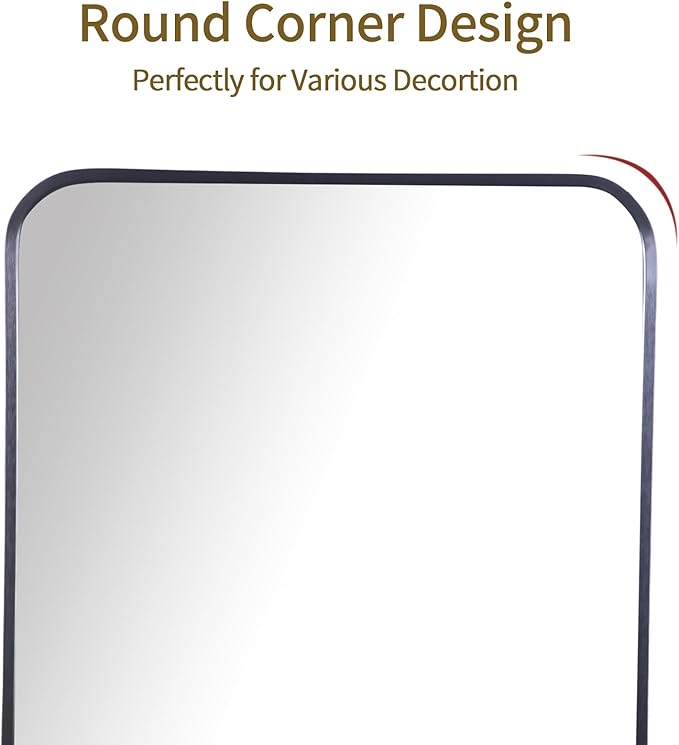 Bathroom Medicine Cabinet with Black Metal Framed Mirror, Recessed or Wall Mount Bathroom Vanity with Storage Shelves 17.5x26 inch