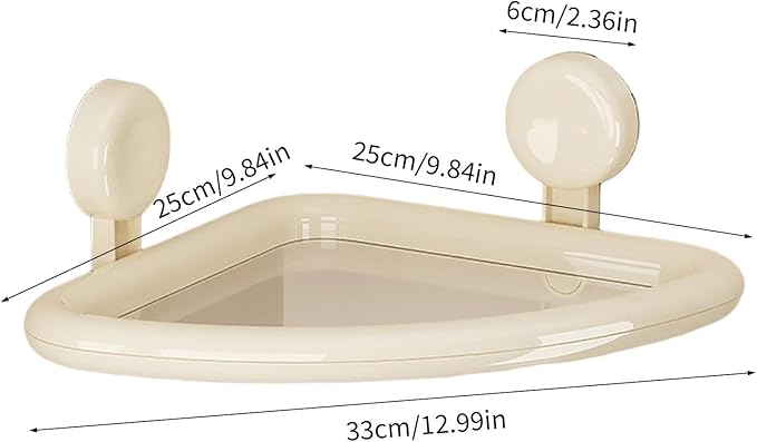 Suction Cup Corner Shelf Bathroom Shelf No Drilling Space Saving Waterproof ABS