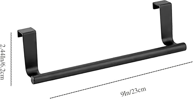 2Pack 9Inch Stainless Steel Over Cabinet Door Towel Bar Holders(Black)