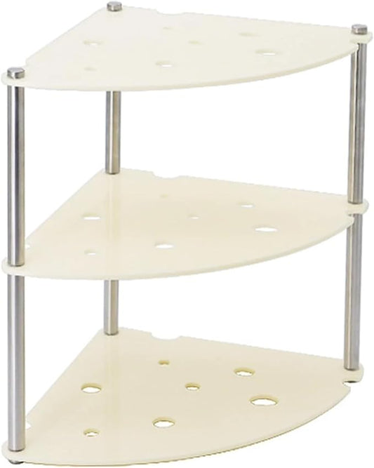 Countertop Organizer Shelf for Bathroom 3-Tier, Kitchen & Office - Acrylic & Metal Storage Rack