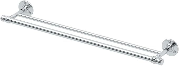 Gatco 4414 Cafe Double Towel Bar, Chrome/Wall Mounted 26 Inch Double Towel Holder Rack for Bathroom
