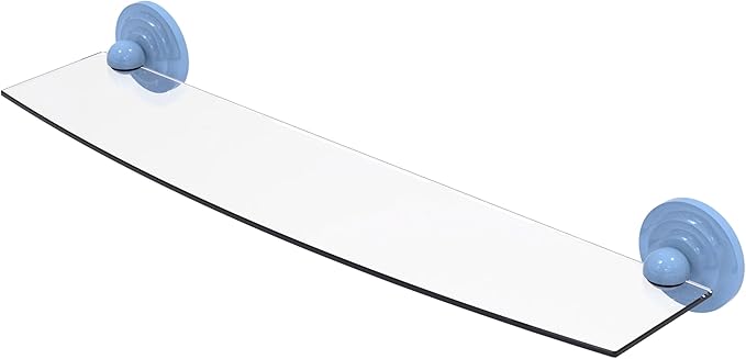 Allied Brass PQN-33/24-FTB Prestige Que 24 Inch Glass Shelf, Flat Troll Blue