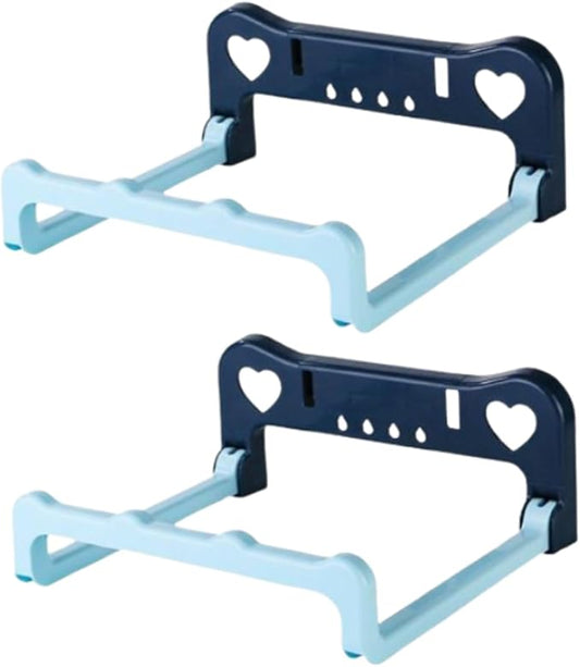 2PCS Washbasin Rack, Foldable Washbasin Storage Rack Wall Mounted Hanging Shelf for Bathroom Kitchen (Blue)