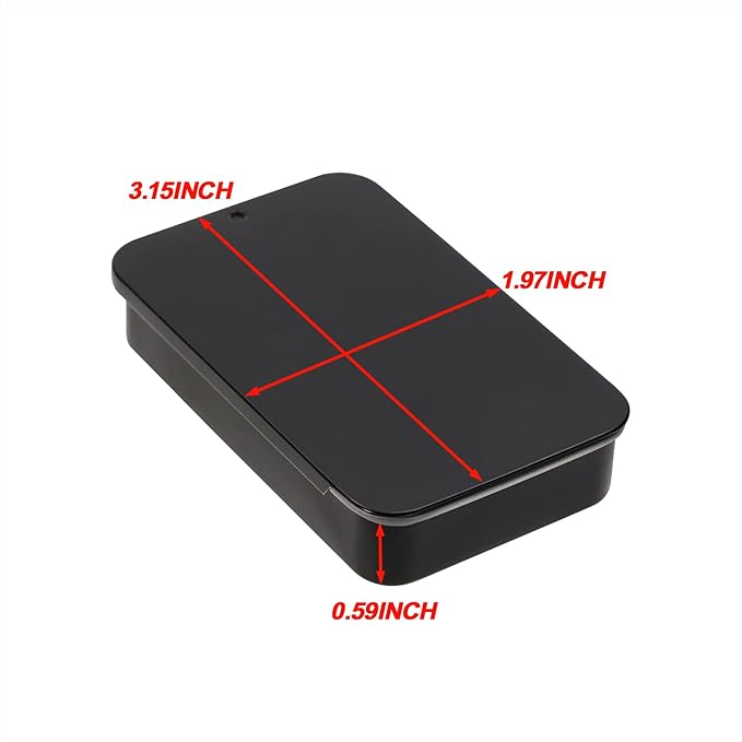 Mini Skater 4Pcs 3.15"x1.97"x0.59"Mini Metal Slide Top Tin Containers, Sliding Cover Push-Pull Tin Box,Portable Slide Cover Storage Box for Wedding Jewelry Lip Balm Container Cosmetic Organizer(Black)