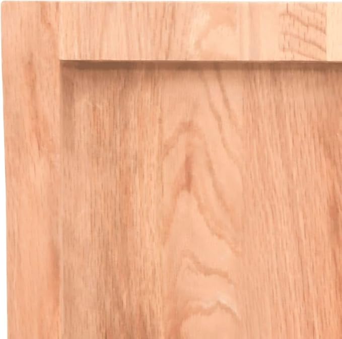 Light Brown Solid Oak Wood Bathroom Vanity Top with Live Edge 15.7"x19.7"x(0.8"-1.6") Treated Varnished Surface for Shelf Cabinet Desk Table Handmade Countertop Worktop