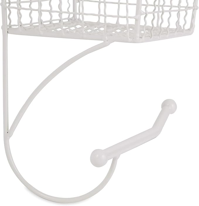 DII Rustic Farmhouse Bathroom Décor, Metal Storage, Toilet Paper Holder, Antique White