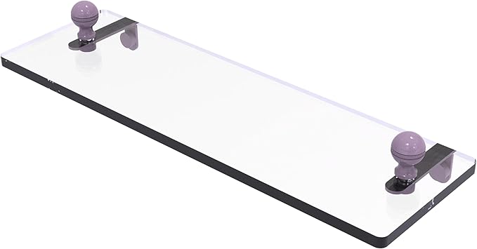 Allied Brass MA-1/16-LVN Mambo 16 Inch Glass Vanity Shelf with Beveled Edges, Lavender
