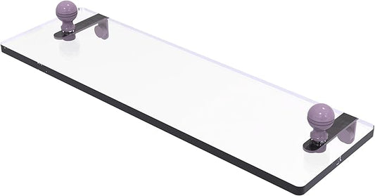 Allied Brass MA-1/16-LVN Mambo 16 Inch Glass Vanity Shelf with Beveled Edges, Lavender