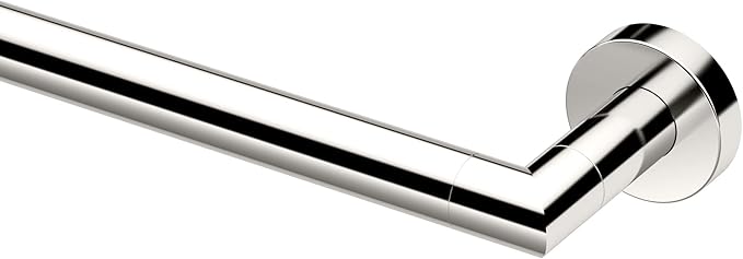 Gatco 4311 Glam Single Towel Bar, 18 Inch, Polished Nickel | Wall Mount Bathroom Towel Holder | Total Length 20"
