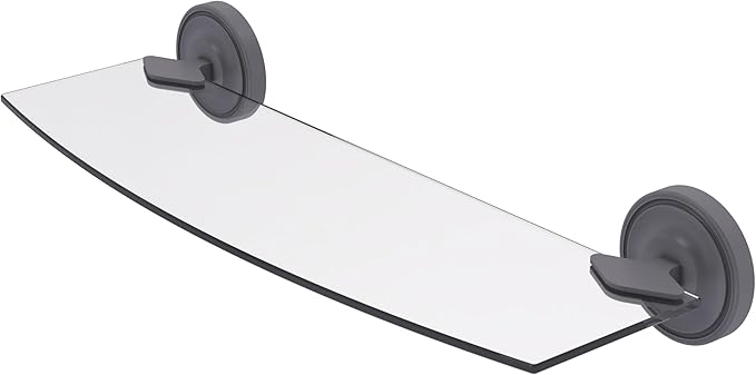Allied Brass R-33/18-GYM Regal Collection 18 Inch Glass Shelf, Matte Gray