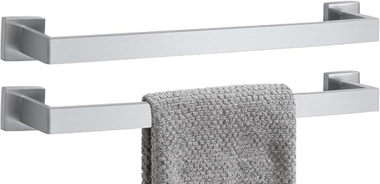 2 Packs 20 Inch Bathroom Towel Bar SUS304 Stainless Steel Brushed Nickel Towel Holder Wall Mounted Heavy Duty Towel Rack Bathroom Towel Rod Modern Square Base Design(2, Brushed Nickel, 20 Inch)