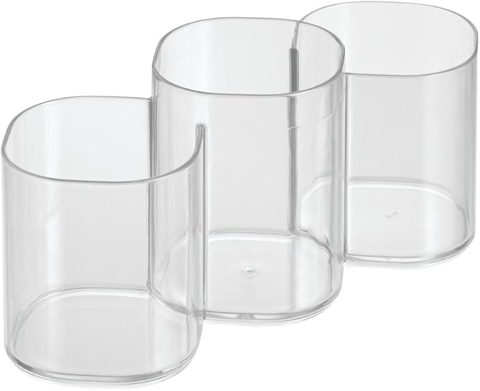 iDesign Trio Cup Vanity Cabinet Cosmetic Organizer, The Clarity Collection – 8.2” x 3” x 3.75”, Clear