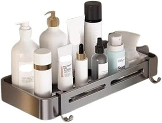Triangular Wall-Mounted Shelf for Bathroom Or Toilet Area Rectangle Additional Balcony Storage Space for Small Bathrooms(Gray,Rectangle_1PCS NO Bars)