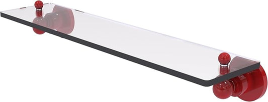 Allied Brass AP-1/22-FER Astor Place 22 inch Glass Vanity Shelf with Beveled Edges, Fire Engine Red