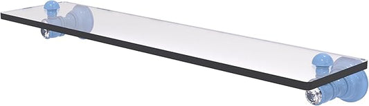 Allied Brass CC-1-22-FTB Carolina Crystal Collection 22 Inch Glass Shelf, Flat Troll Blue