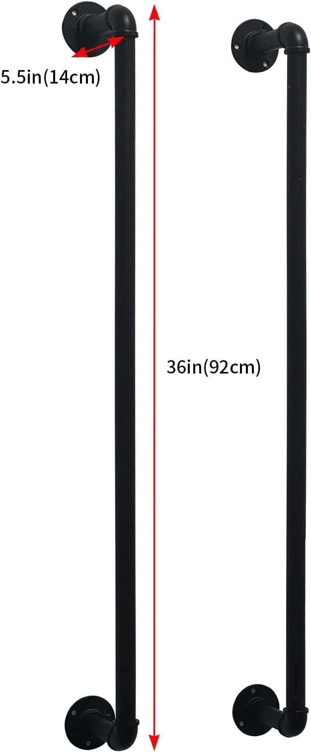 Towel Racks for Bathroom Wall Mounted,36 Inch Industrial Pipe Towel Rack Storage Organizer Hanging Towel Holder(Black)