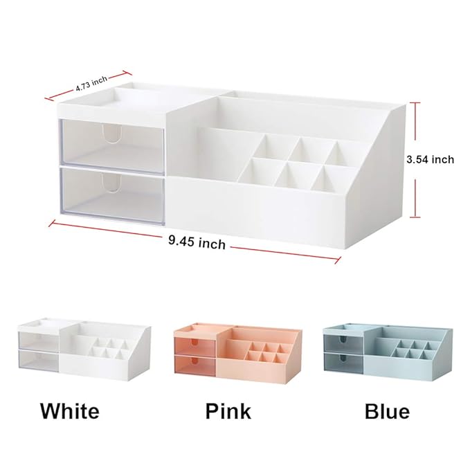 AfooBezos White Makeup Organizer For Makeup Desk Organizers, Makeup Organizers Small Nail Desk Organizer Makeup, Make Up Organizer Skincare Organizer Make Up Holder