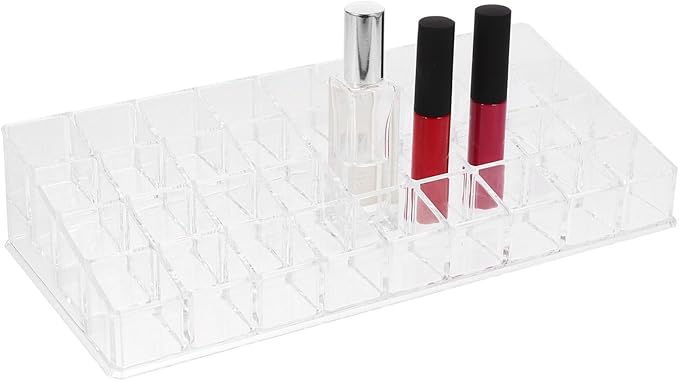 Cabilock Transparent Lipstick Organizer Capacity Storage Rack for Makeup Brushes and Lip Gloss Practical Cosmetic Display Case for Bathroom Vanity
