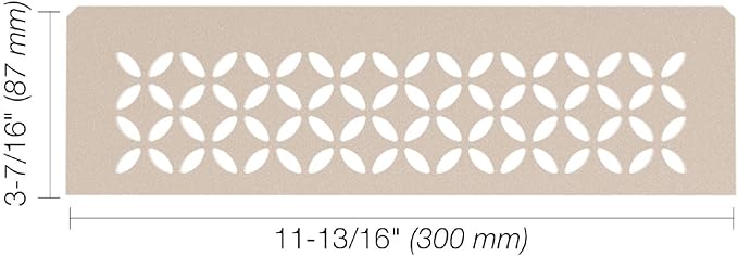 Schluter Rectangular Shelf for Prefabricated Kerdi Board SN/-SNLT Niches - 4mm Thick, Floral Design, Aluminum Material, Cream Finish - SNS1D5TSC