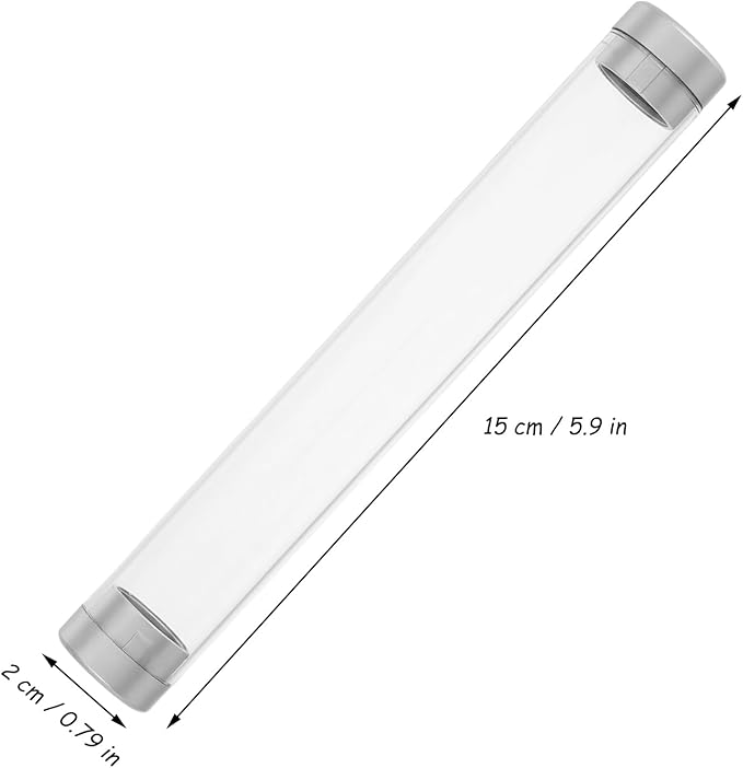 TEHAUX Tweezers Storage Box - Clear Plastic Tube with Cap for Eyelash Extensions and Beauty Tools Organizer Travel Case 5.91 X 0.79 Inches