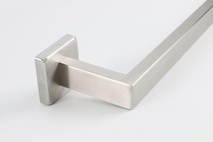 TocTen Bath Towel Rack - Square Base Thicken SUS304 Stainless Steel Towel Bar for Bathroom, Bathroom Accessories Towel Rod Heavy Duty Wall Mounted Towel Holder. (Brushed Nickel, 12)