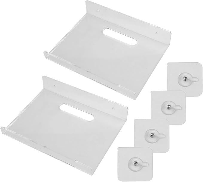 Acrylic Wall Shelf Rack ?€? Punch- Mounting for Smooth Walls, No Drilling Required, Lightweight Storage for Living Room, Bathro(20 * 15 * 4cm)