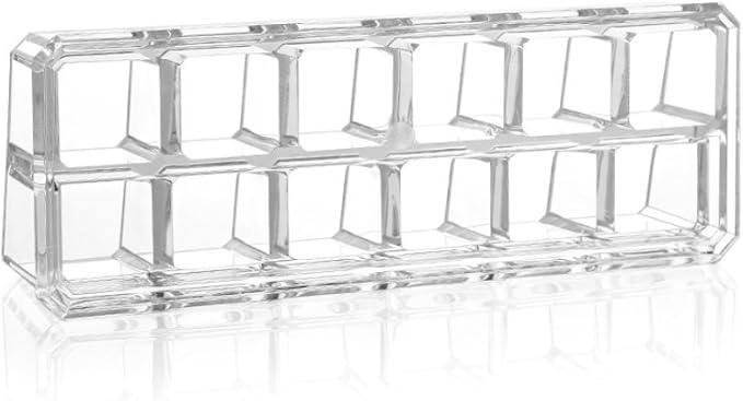 Kamay's Acrylic Transparent Rectangular 12 Grids Lipstick Nail Polish Eyebrow Brush Display Rack (SF-1030)