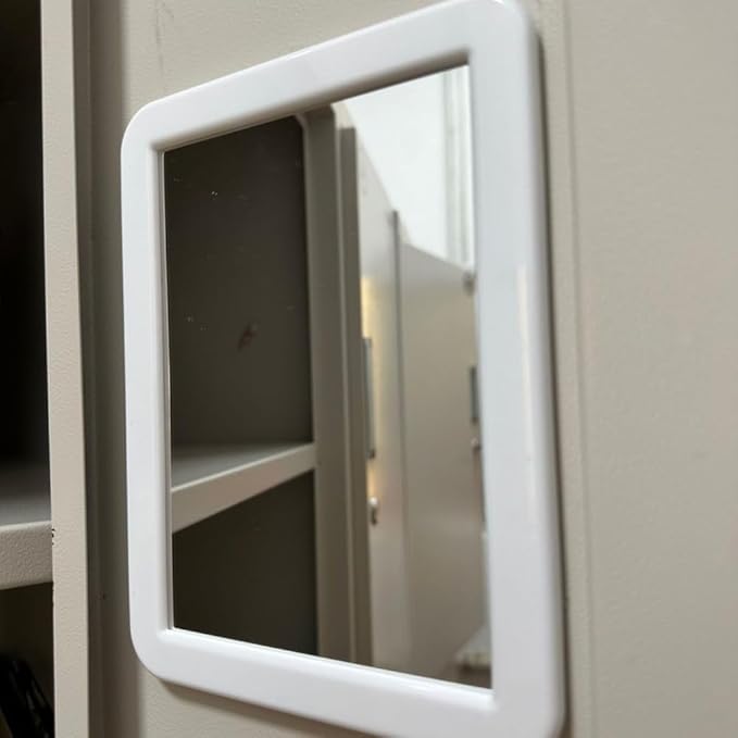 Gifts for Back to School Season,White Magnetic Locker Mirror - 5" x 7" Magnet Mirrors for School, Bathroom, Workshop,Small Magnetic Mirrors for Office,Mirror Locker