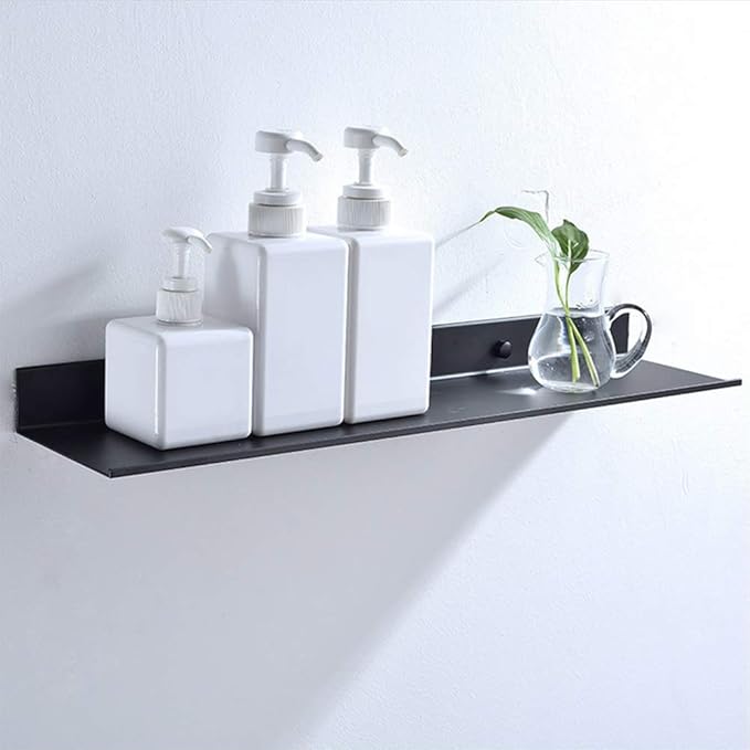 flexman Bathroom Shelves, Black Bathroom Single Layer Matte Rack, Space Aluminum Wall Mount Drilling Installation Shelves for Kitchen and Bathroom (50cm)