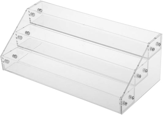 Acrylic Clear Nail Polish Display Rack Cosmetic Varnish Essential Oils Holder Makeup Organizer Sticker Display Tray Manicure Display Stand (3 layers)