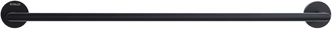Black Towel Bar,Towel Racks for Bathroom, Modern Hotel Style Bathroom Towel Shelf Wall Mounted, Single Towel Rod 26 Inch, Matte Black, 077070-MB Leo Series