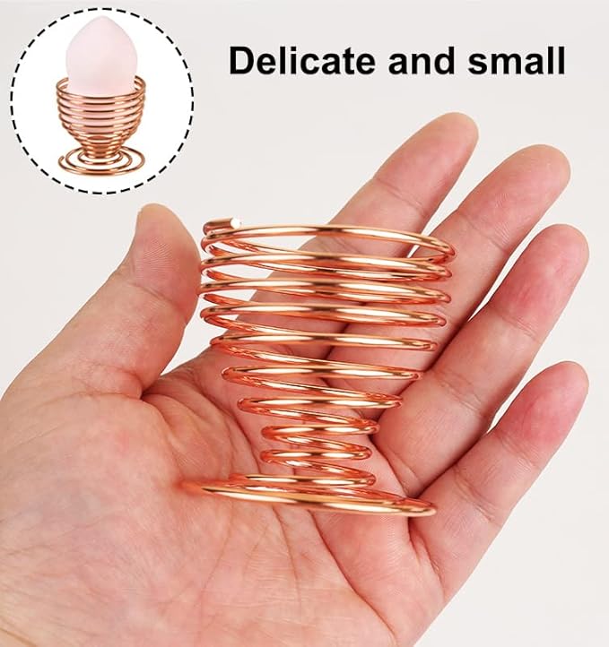 AKOAK 1 Pack Gold/Rose Gold Round Puff Storage Rack, Makeup Egg Drying Rack, Makeup Gourd Puff Sponge Display Beauty Tools