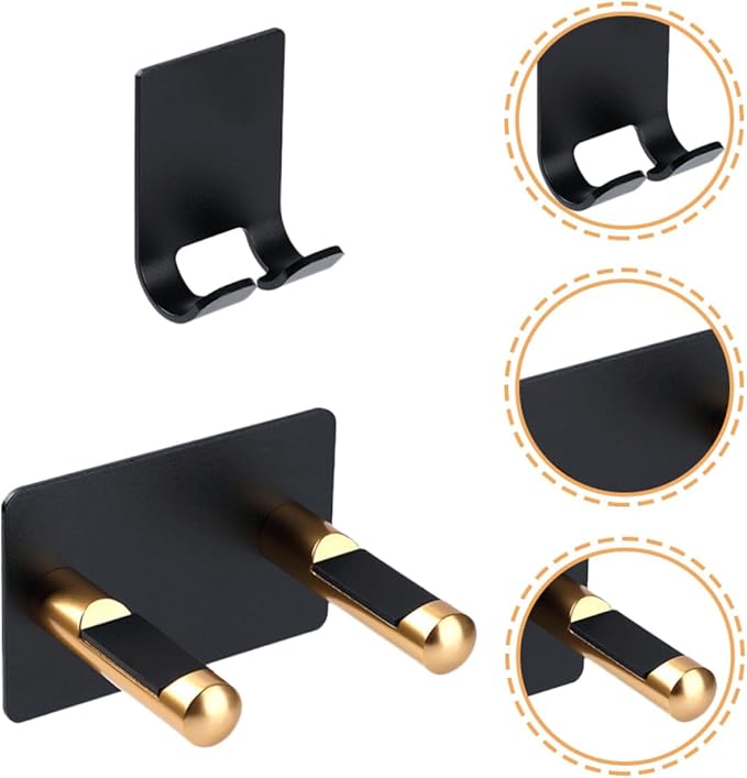 FRCOLOR Punch-Free Hair Dryer Holder Wall Mount Iron Storage Bracket with Plug Holder Bathroom Hair Dryer Stand Organizer for Home Bathroom Shelves