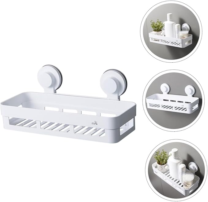 PRETYZOOM Bathroom Wall Rack Plastic Shelf Toilet Hanging Shelf Organizer Punch Storage Rack