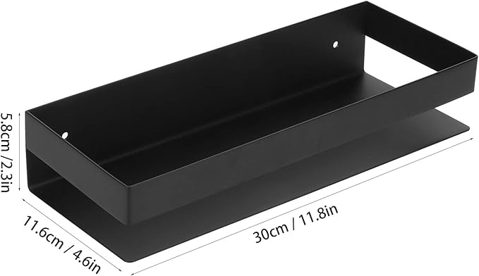Matte Black Stainless Steel Bathroom Shelf 30cm, Durable Storage Rack for Kitchen and Home - Waterproof SUS 304 Material, Space Saving Organizer