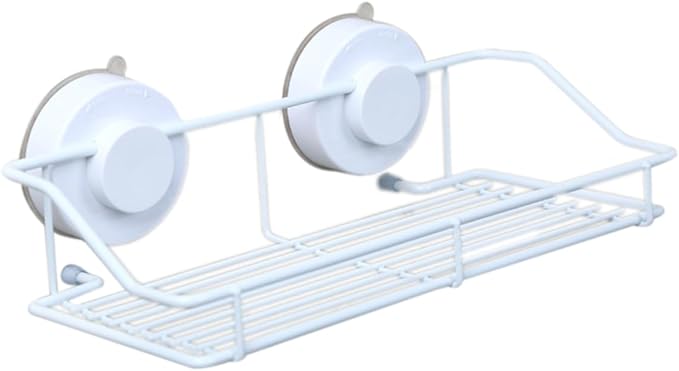 Wall Mounted Bathroom Shelf Cups Space-Saving Kitchen Storage Organizer White Wire Rack for Items Bathroom and Kitchen