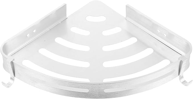 DOITOOL Triangle Wall-Mounted Storage Rack Aluminum Space-Saving Shelf for Bathroom Kitchen Toilet Silver Organizer with Large Capacity and Creative Design