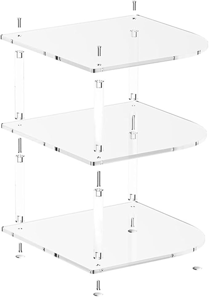 3 Tier Clear Acrylic Shelves, Non Slip Space-Saving Storage Organizer for Bathroom Kitchen Countertop Home and Restaurant, Acrylic Shelving for Toiletries Spices Decorative Items
