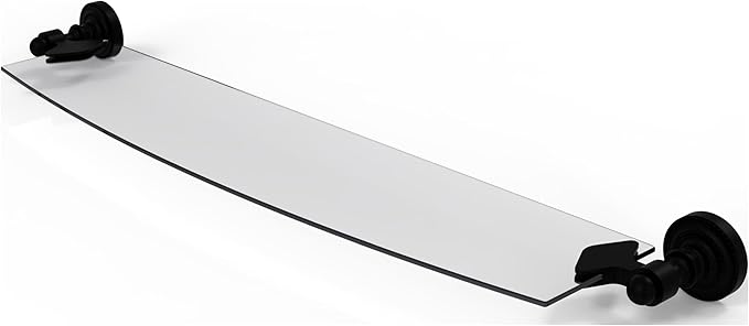 Allied Brass DT-33/24-BKM Dottingham Collection 24 Inch Glass Shelf, Matte Black