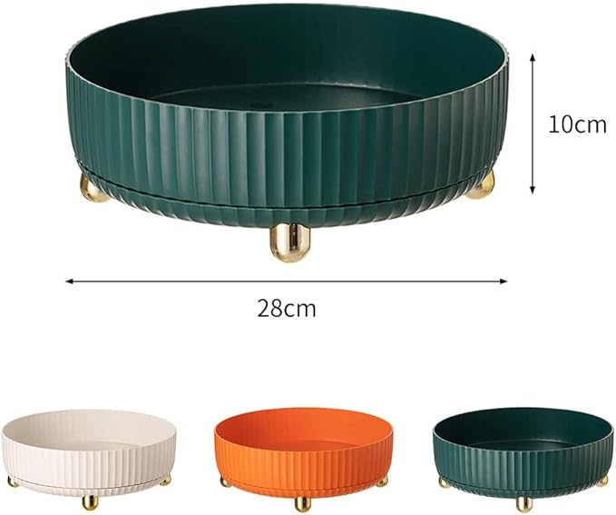 Makeup Perfume Organizer, Round Large Capacity 360 Degree Rotating Makeup Brush Holder Cosmetic Desk Storage Lotions Display Case for Countertop Dresser Bedroom Bathroom Decor
