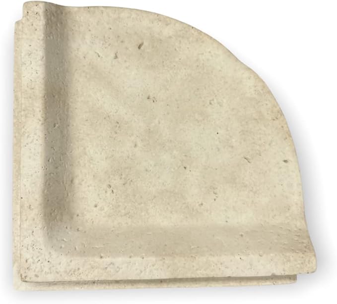 Tenedos Premium Quality Classic Cream Travertine Resin Corner Shelf - Not for Flat Surface Installation