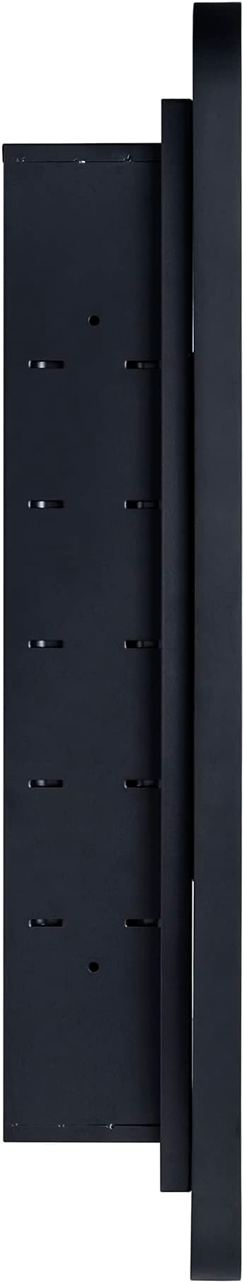 Matt Black Rectangle Recessed Bathroom Medicine Cabinet with Mirror Stainless Steel Metal Framed Rounded Rectangular Bathroom Cabinet with Mirror 16.5x27.5''