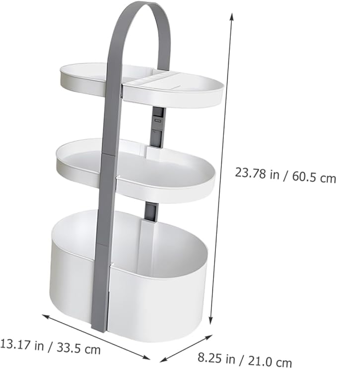 Ciieeo Portable Storage Rack Makeup Organizer Handled Storage Rack Tabletop Shelf Corner Shelf Bathroom Tray Accessories Organizer