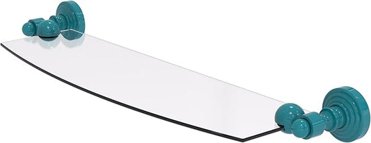 Allied Brass WP-33/18-GLT Waverly Place 18 Inch Glass Shelf, Glokzin Teal