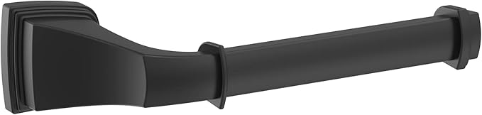 Amerock BH36031MB | Matte Black Single Post Toilet Paper Holder | 7-7/8 in. (200 mm) Length Toilet Tissue Holder | Revitalize | Bath Tissue Holder | Bathroom Hardware | Bath Accessories